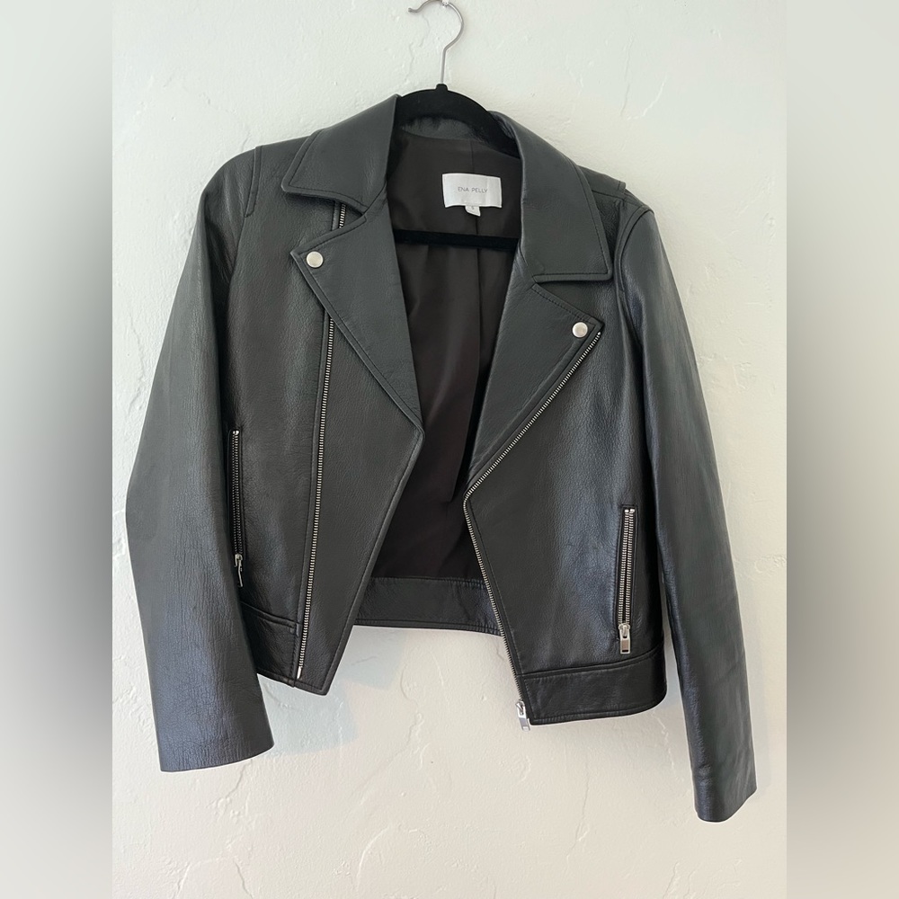 Brand new Ena Pelly black leather jacket